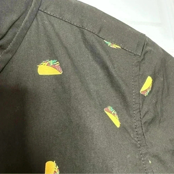 Molokai Surf Co Taco Shirt Button-Down Black & Yellow NWT Size Large - Picture 4 of 16